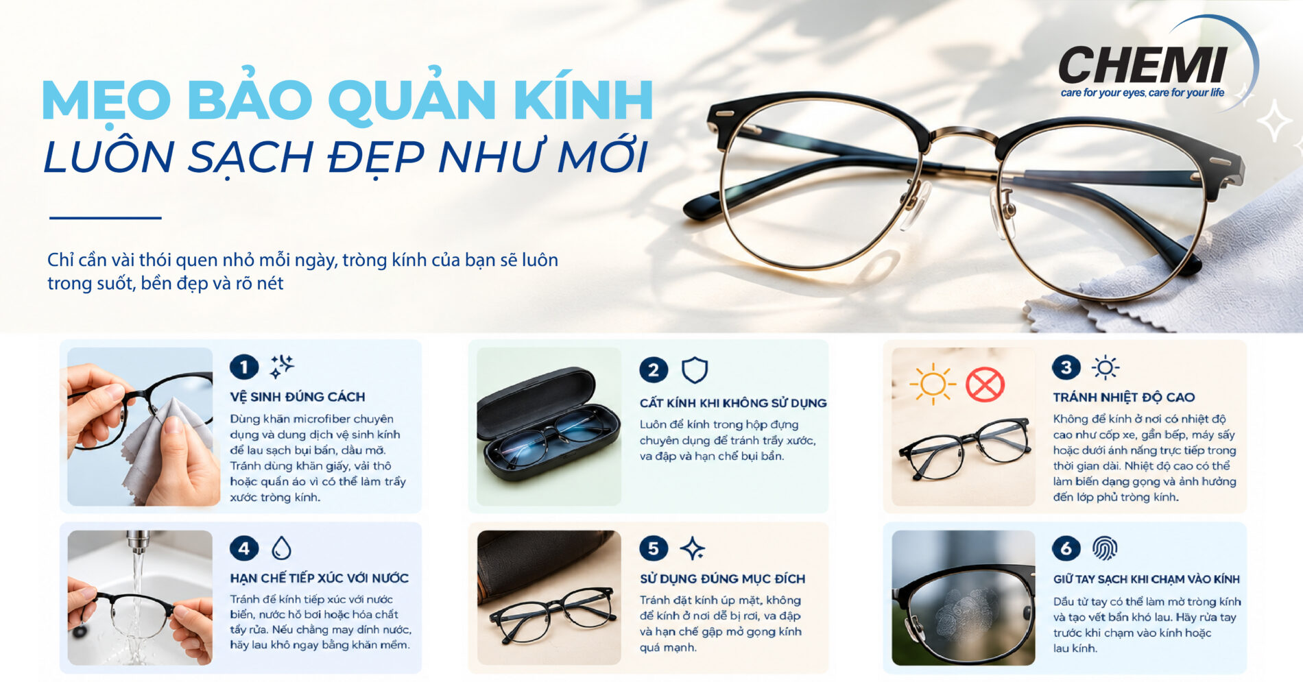 cách bảo quản tròng kính đúng cách